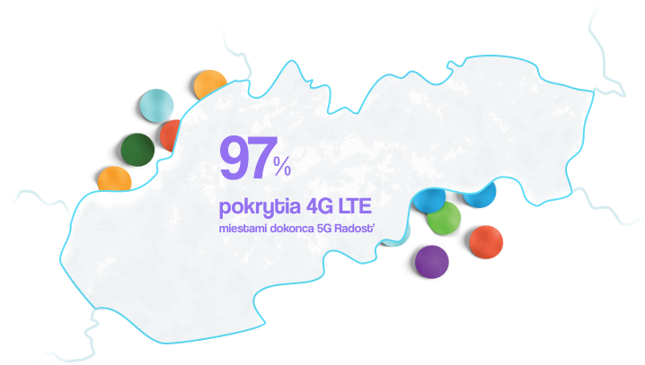Radosť pokrytie 4G LTE signálom